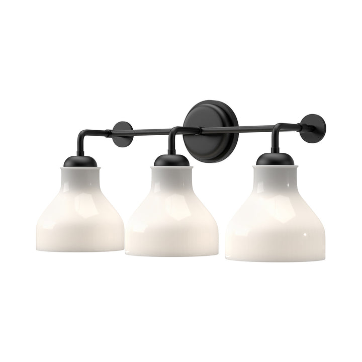 Alora Mood westlake VL540322MBGO Bath Vanity Light 17 in. wide - Glossy Opal Glass/Matte Black