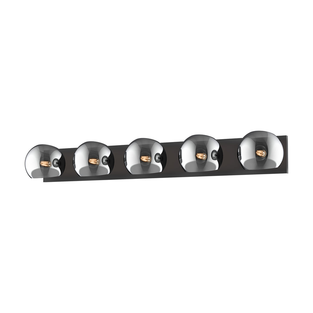 Alora Mood willow VL548540MBSM Bath Vanity Light 11 in. wide - Matte Black/Smoked Solid Glass