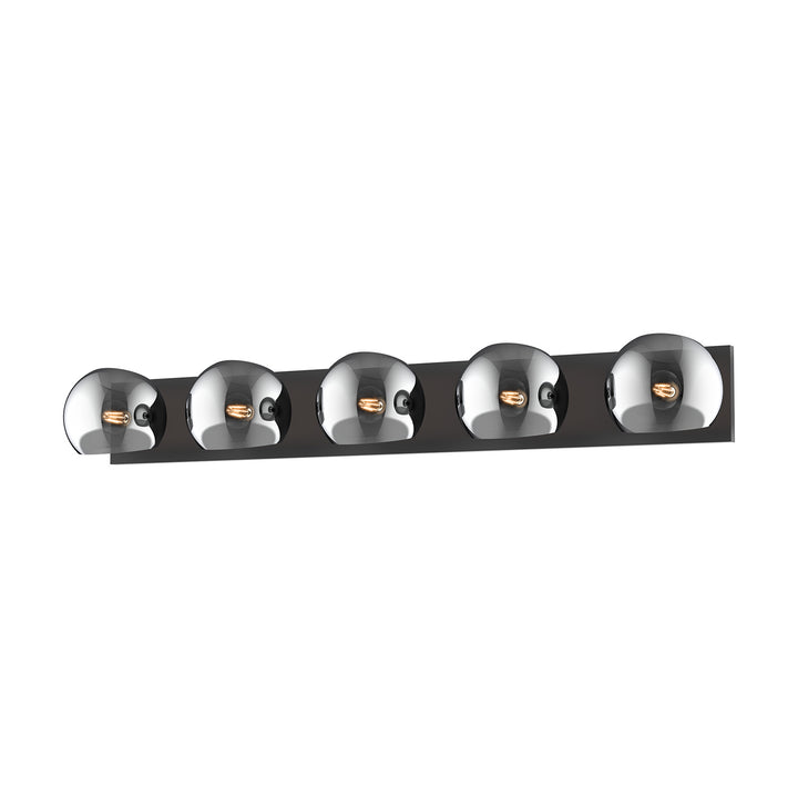Alora Mood willow VL548540MBSM Bath Vanity Light 11 in. wide - Matte Black/Smoked Solid Glass