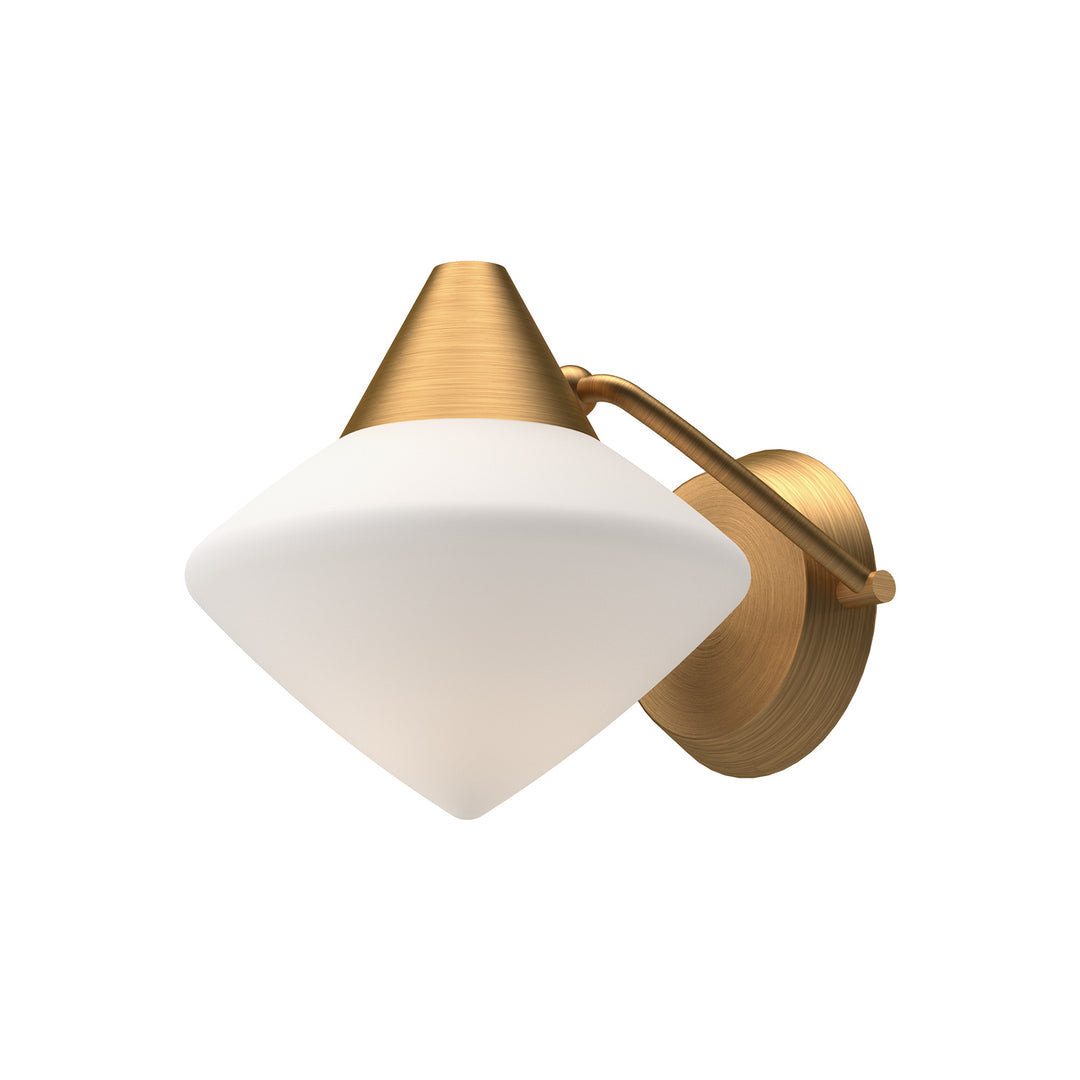 Alora Mood nora WV537508AGOP Wall Light - Aged Gold/Opal Matte Glass