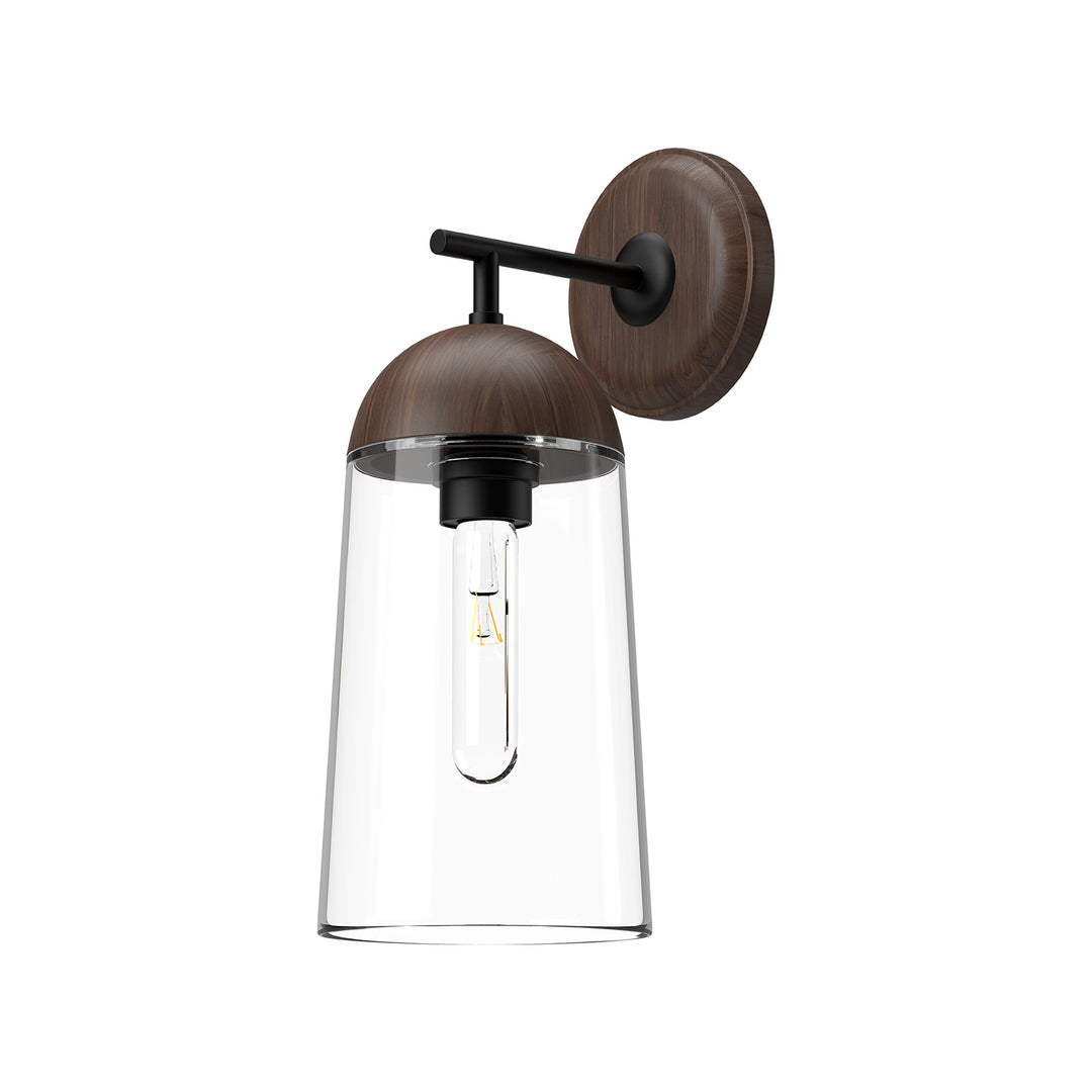 Alora Mood emil WV542007MBWT Wall Light - Matte Black/Walnut