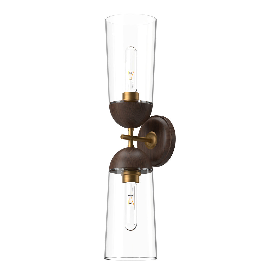 Alora Mood emil WV542226AGWT Wall Light - Aged Gold/Walnut