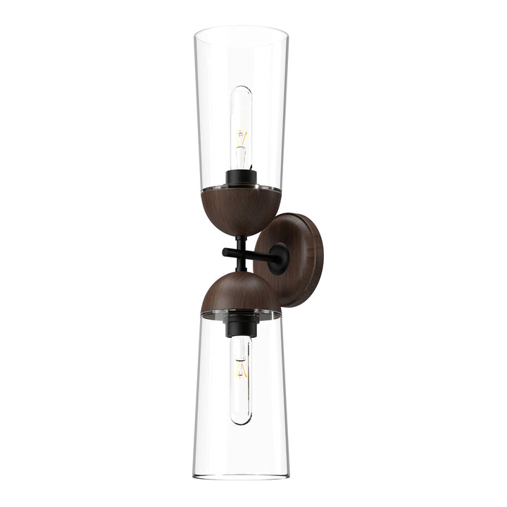 Alora Mood emil WV542226MBWT Wall Light - Matte Black/Walnut