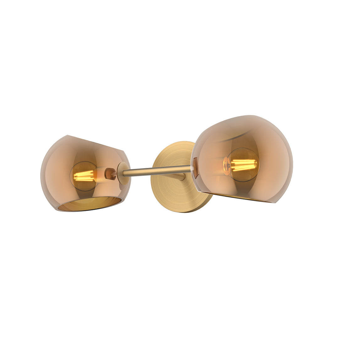 Alora Mood willow WV548217BGCP Wall Light - Brushed Gold/Copper Glass