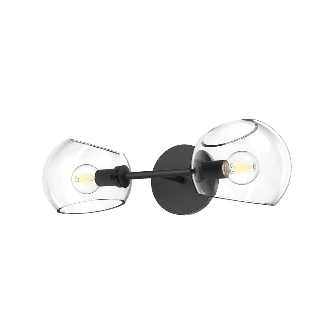 Alora Mood willow WV548217MBCL Wall Light - Clear Glass/Matte Black