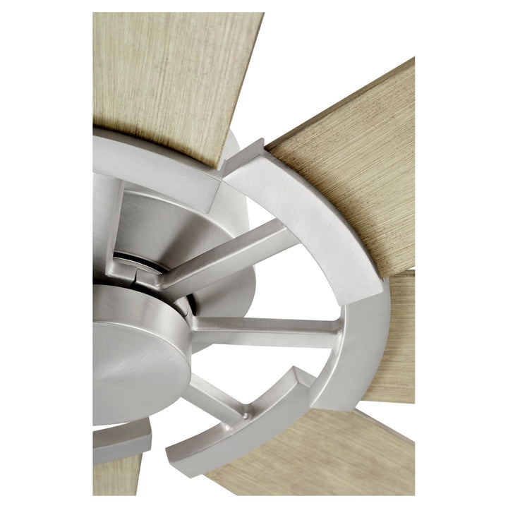 Quorum Mod 30728-65 Ceiling Fan 54 in. - Satin Nickel, Weathered Gray