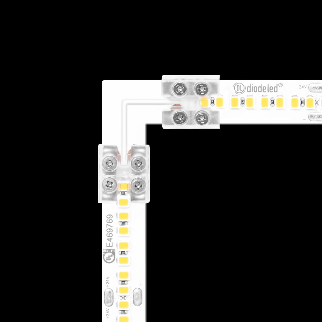 Diode Led Lighting DI-TB12-90-TTT-1  Tape Light 90 Degree Corner Connector Decor White