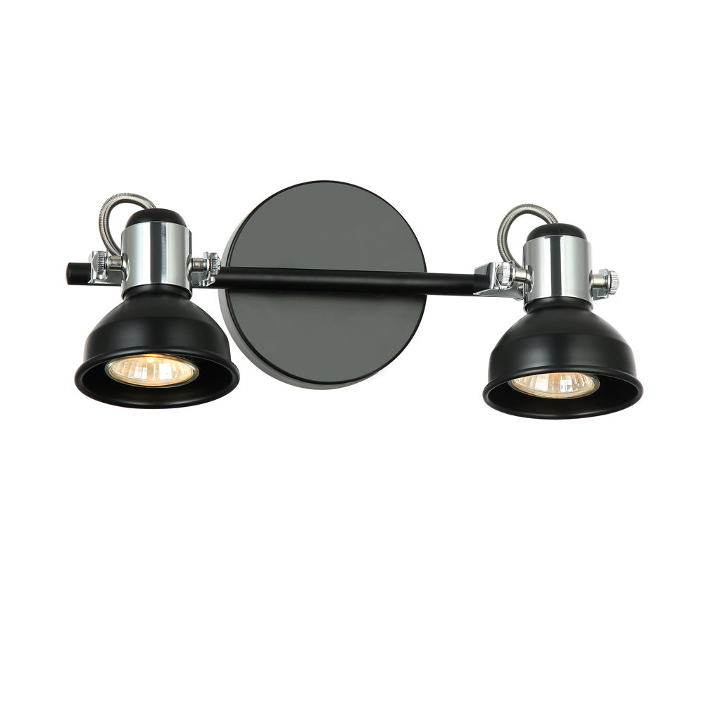 Maxilite Mondale MX 6266BL-2 Bath Vanity Light 7 in. wide - Black/Polished Chrome