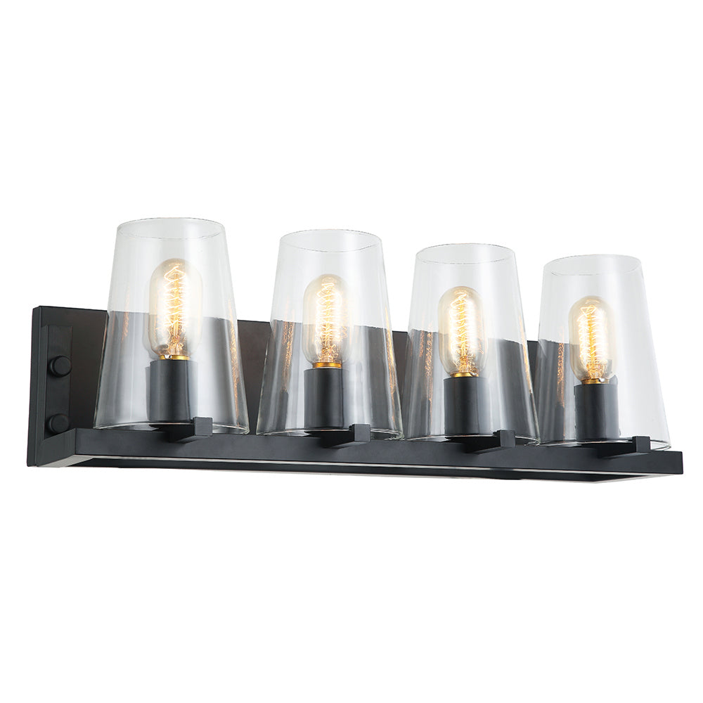Maxilite Baran MX 6430-4 Bath Vanity Light 25 in. wide - Black