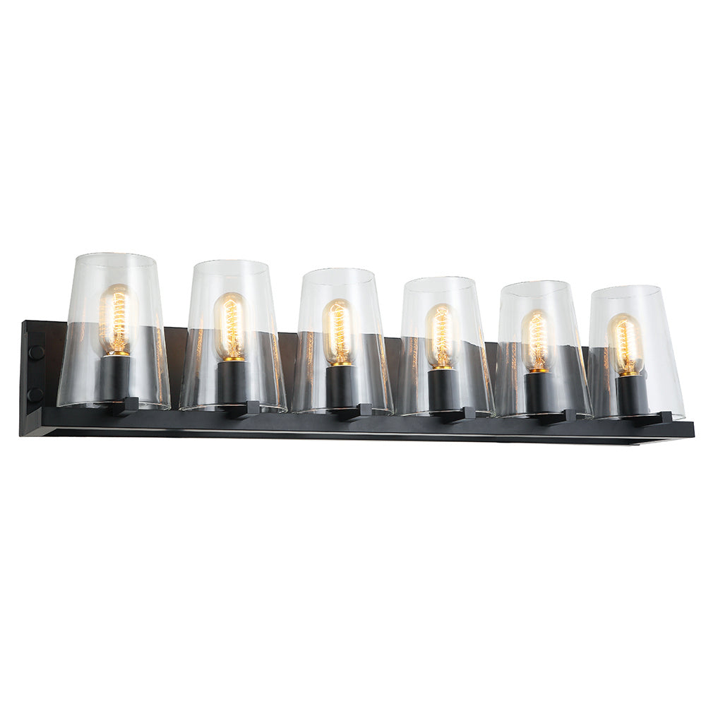 Maxilite Baran MX 6430-6 Bath Vanity Light 36 in. wide - Black