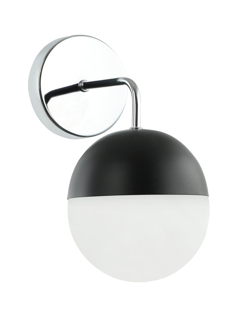Maxilite Tuxedo MX 6431-11 Wall Sconce Light - Black/Polished Chrome