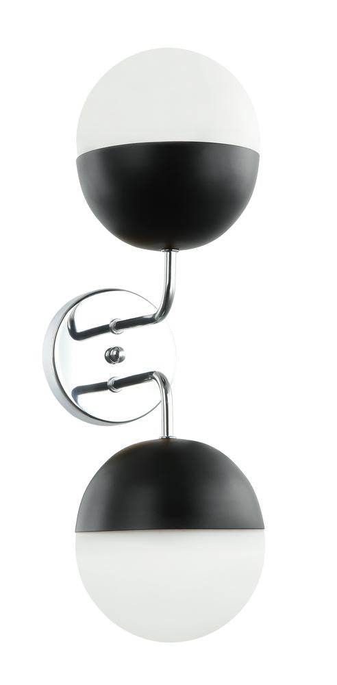 Maxilite Tuxedo MX 6431-2-11 Wall Sconce Light - Black/Polished Chrome