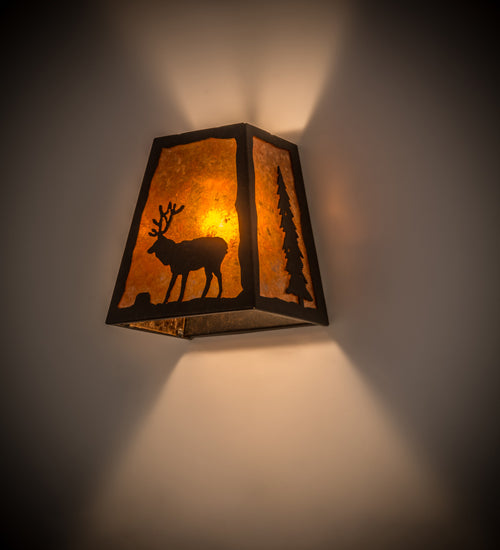 Meyda Tiffany Lone Stag 120132 Wall Light - Chestnut/Amber Mica