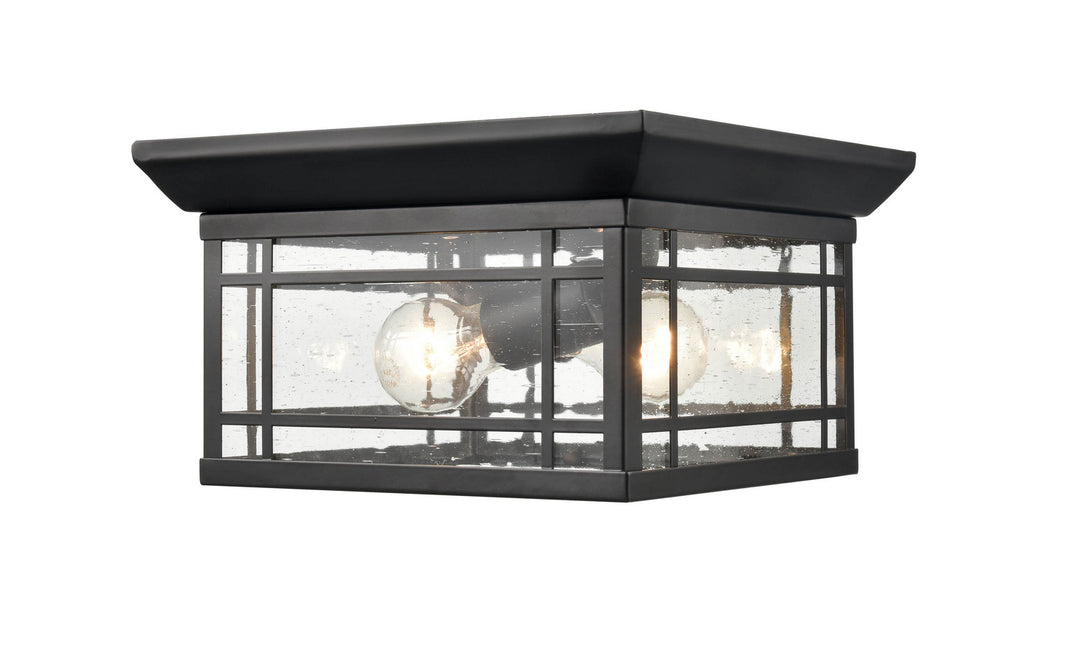 Millennium Lighting 4154-PBK Armington One Light Flushmount Outdoor Black