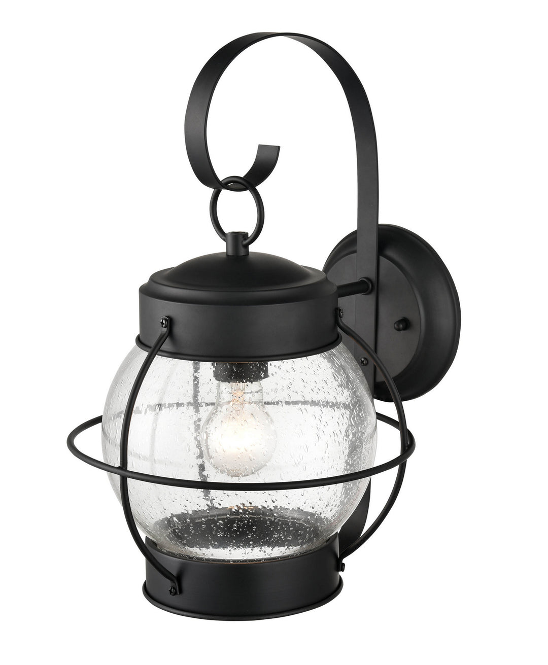 Millennium Lighting 4173-PBK Aremelo One Light Flushmount Outdoor Black