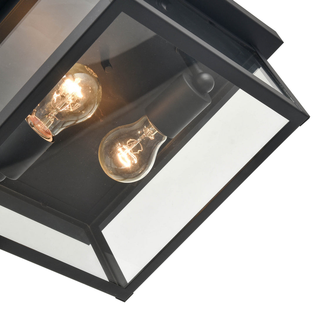 Millennium Lighting 4202-PBK Evanton Two Light Flush Mount Outdoor Black