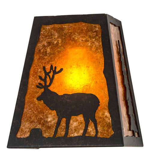 Meyda Tiffany Lone Stag 120132 Wall Light - Chestnut/Amber Mica