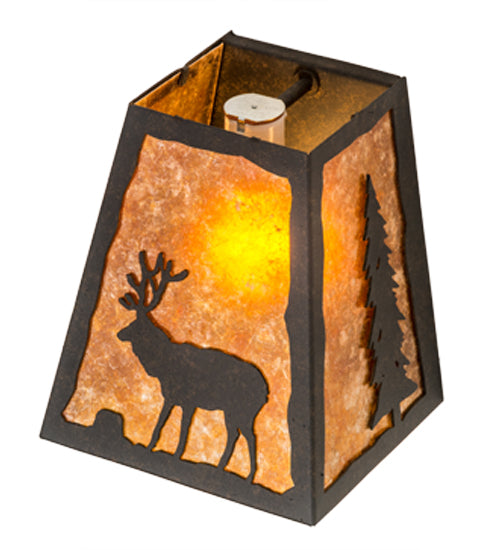 Meyda Tiffany Lone Stag 120132 Wall Light - Chestnut/Amber Mica