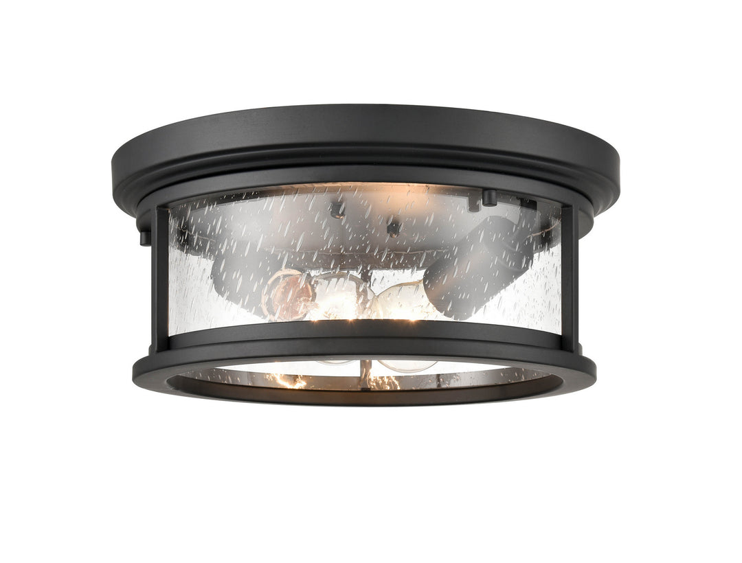 Millennium Lighting 4402-PBK Bresley Two Light Flush Mount Outdoor Black