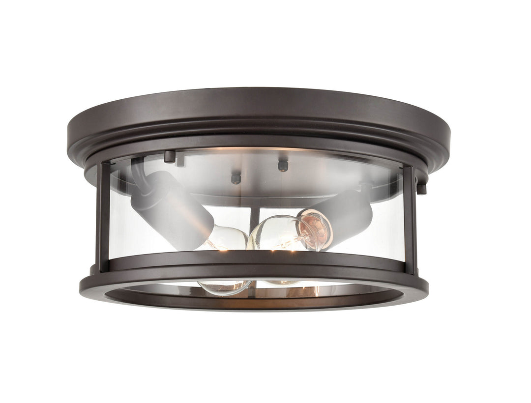 Millennium Lighting 4442-PBZ Bresley Two Light Flush Mount Outdoor Bronze / Dark
