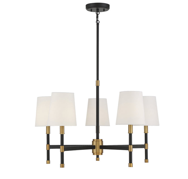 Savoy House Brody 1-1630-5-143 Chandelier Light - Matte Black with Warm Brass Accents