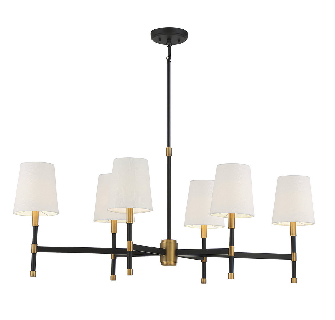 Savoy House Brody 1-1631-6-143 Chandelier Light - Matte Black with Warm Brass Accents