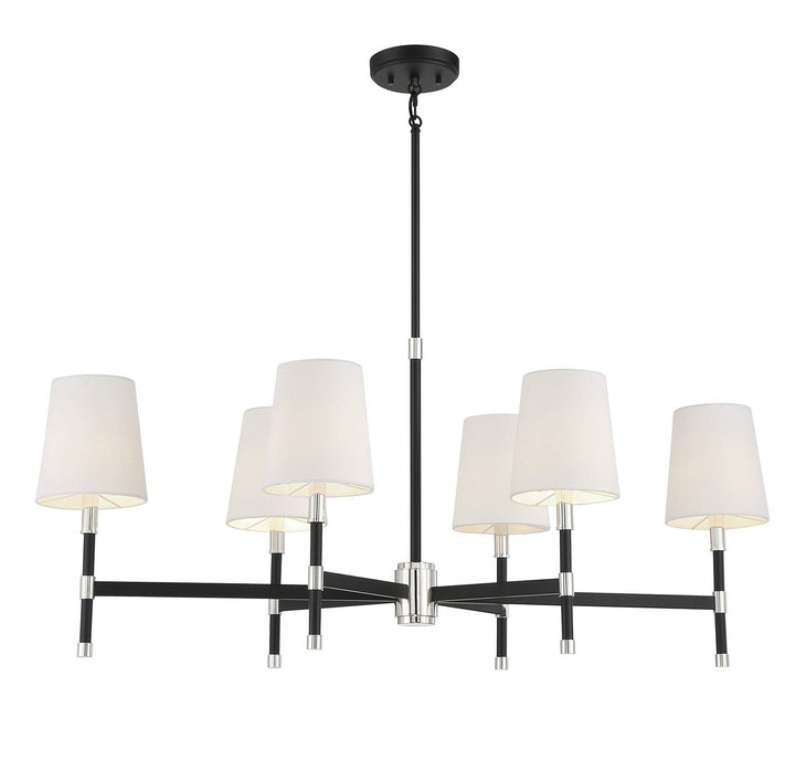 Savoy House Brody 1-1631-6-173 Chandelier Light - Matte Black with Polished Nickel Accents