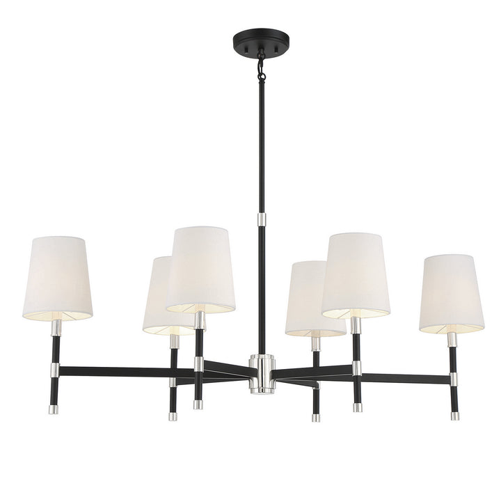 Savoy House Brody 1-1631-6-173 Chandelier Light - Matte Black with Polished Nickel Accents