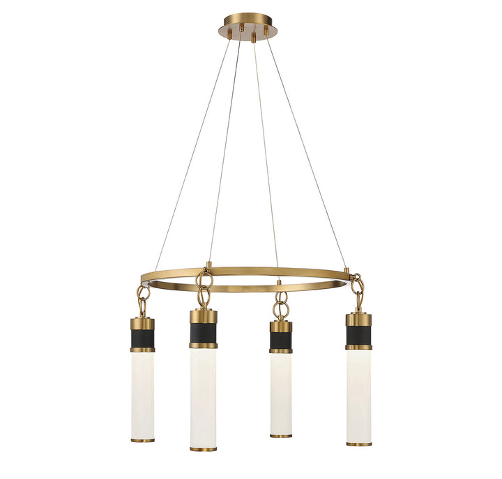 Savoy House Abel 1-1641-4-143 Chandelier Light - Matte Black with Warm Brass Accents