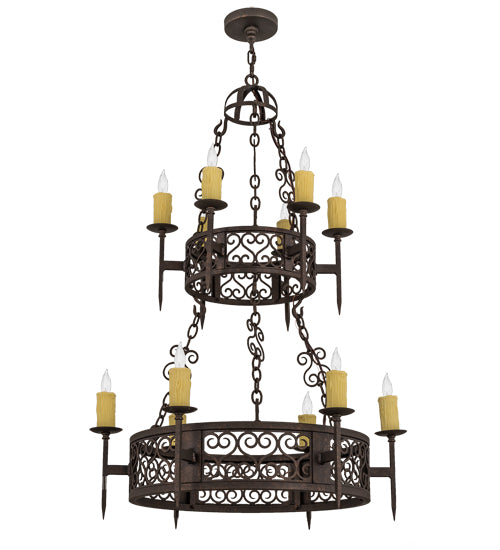 Meyda Tiffany Toscano 120164 Chandelier Light - Gilded Tobacco