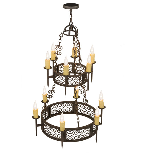 Meyda Tiffany Toscano 120164 Chandelier Light - Gilded Tobacco