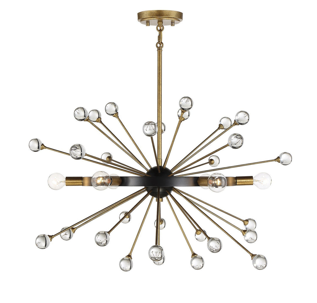 Savoy House Ariel 1-1857-6-62 Chandelier Light - Como Black with Gold