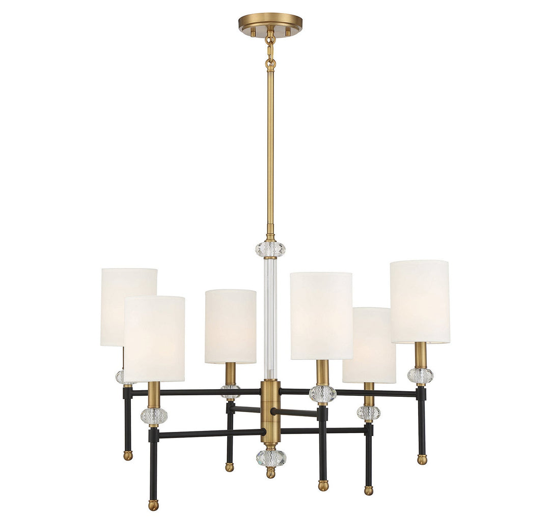 Savoy House Tivoli 1-1887-6-143 Chandelier Light - Matte Black with Warm Brass Accents