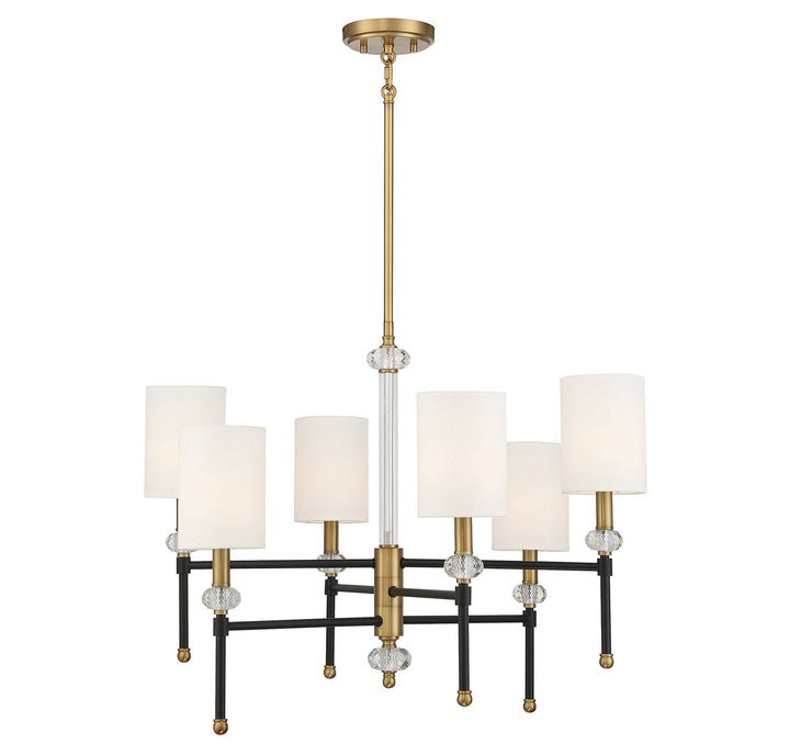 Savoy House Tivoli 1-1887-6-143 Chandelier Light - Matte Black with Warm Brass Accents