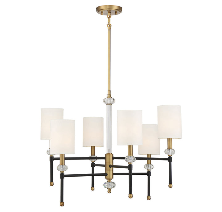 Savoy House Tivoli 1-1887-6-143 Chandelier Light - Matte Black with Warm Brass Accents