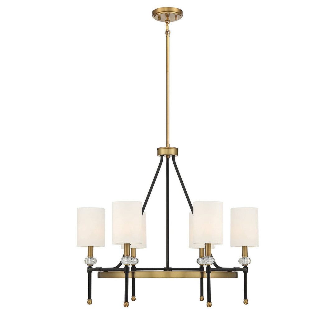 Savoy House Tivoli 1-1893-6-143 Chandelier Light - Matte Black with Warm Brass Accents