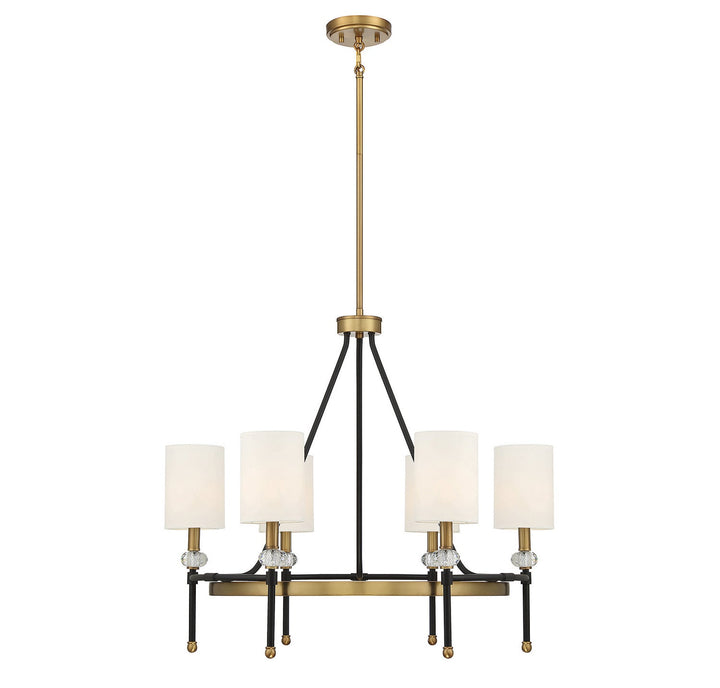 Savoy House Tivoli 1-1893-6-143 Chandelier Light - Matte Black with Warm Brass Accents