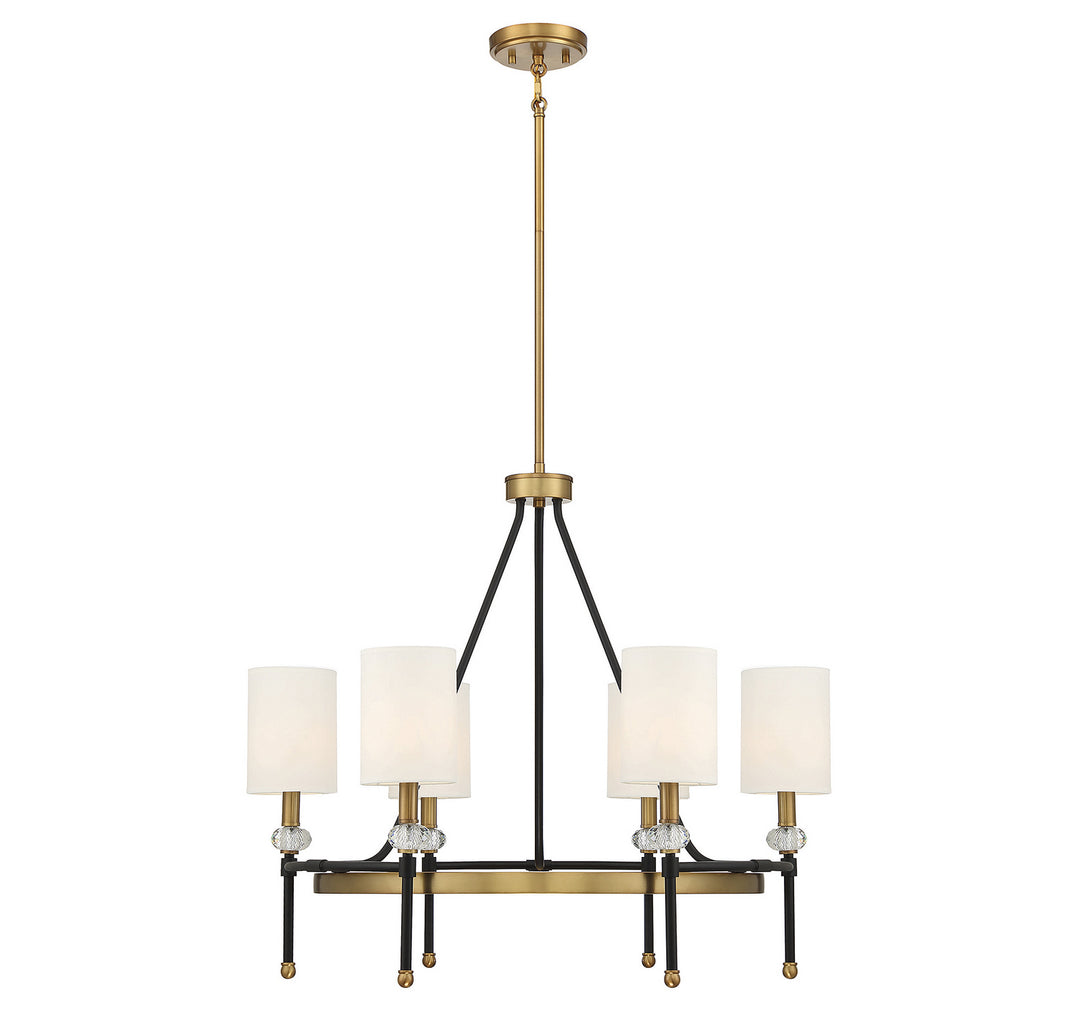 Savoy House Tivoli 1-1893-6-143 Chandelier Light - Matte Black with Warm Brass Accents