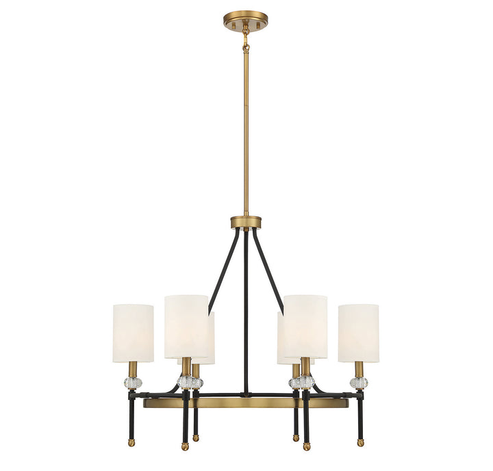 Savoy House Tivoli 1-1893-6-143 Chandelier Light - Matte Black with Warm Brass Accents