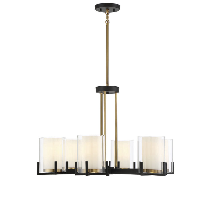 Savoy House Eaton 1-1976-6-143 Chandelier Light - Matte Black with Warm Brass Accents