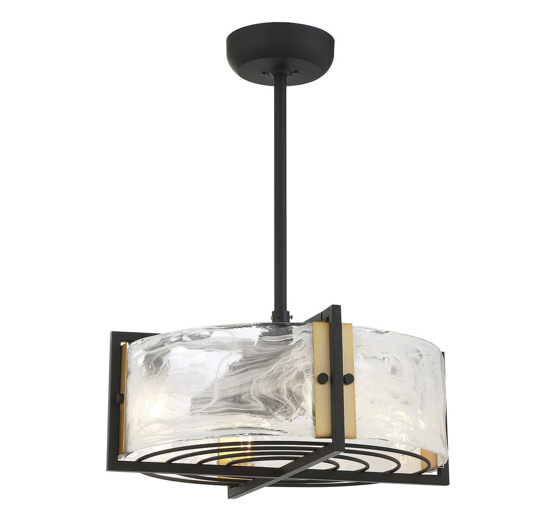 Savoy House Hayward 24-FD-1698-143 Ceiling Fan 12 - Matte Black with Warm Brass Accents, Black/
