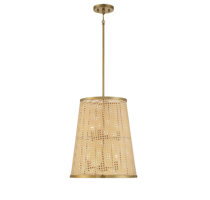 Savoy House Astoria 3-1772-6-200 Pendant Light - Natural with Burnished Brass