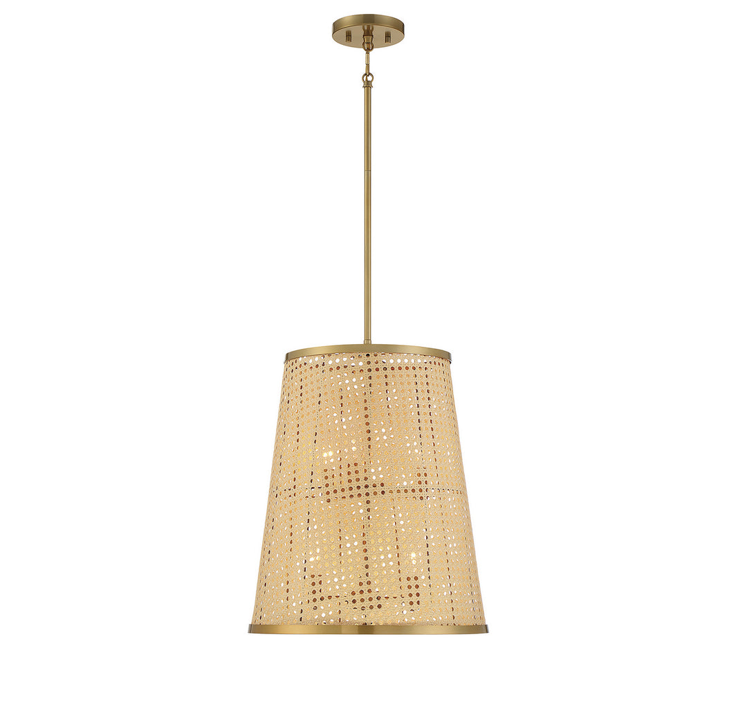 Savoy House Astoria 3-1772-6-200 Pendant Light - Natural with Burnished Brass