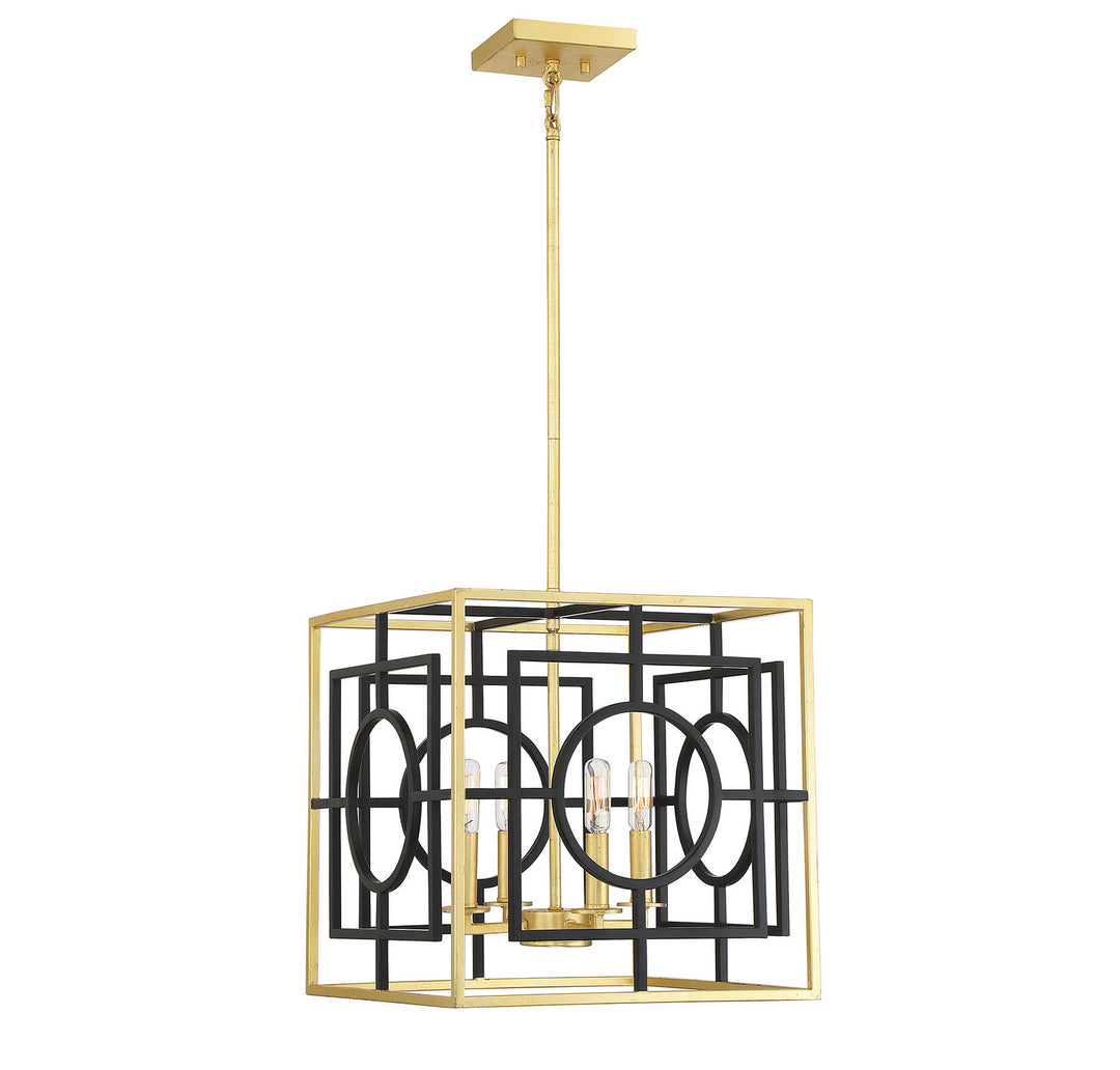 Savoy House Kirsch 3-1923-4-261 Pendant Light - Matte Black with True Gold