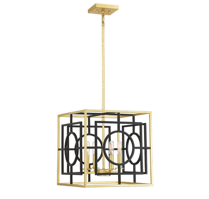 Savoy House Kirsch 3-1923-4-261 Pendant Light - Matte Black with True Gold