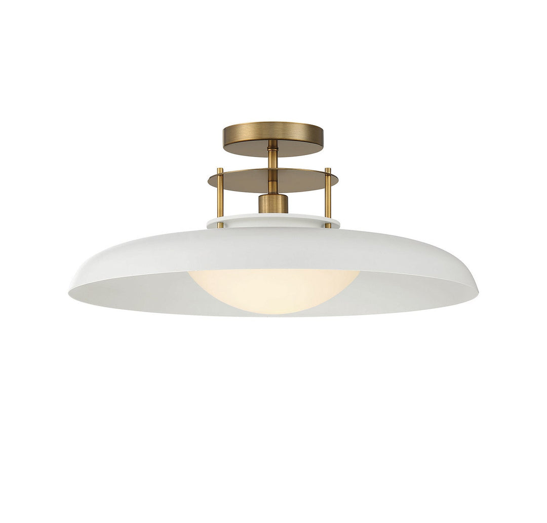 Savoy House Gavin 6-1685-1-142 Ceiling Light - White with Warm Brass Accents