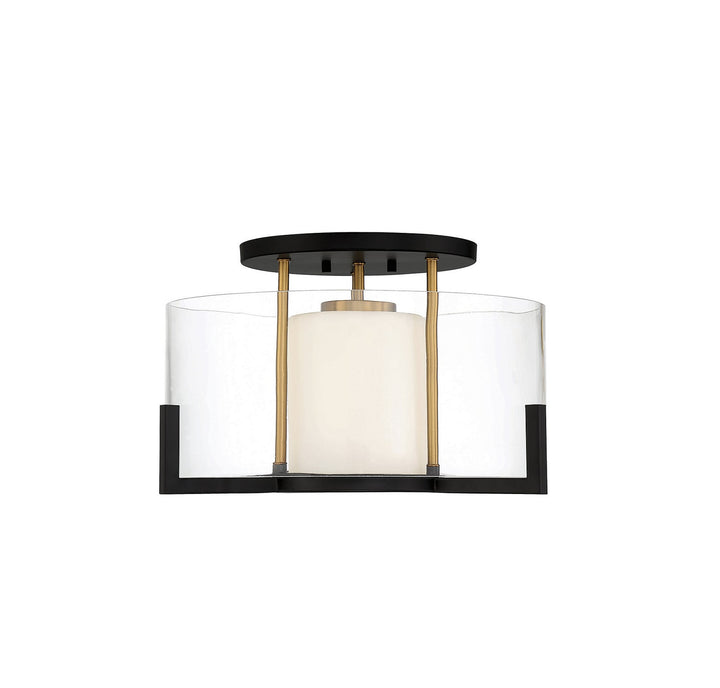 Savoy House Eaton 6-1981-1-143 Ceiling Light - Matte Black with Warm Brass Accents