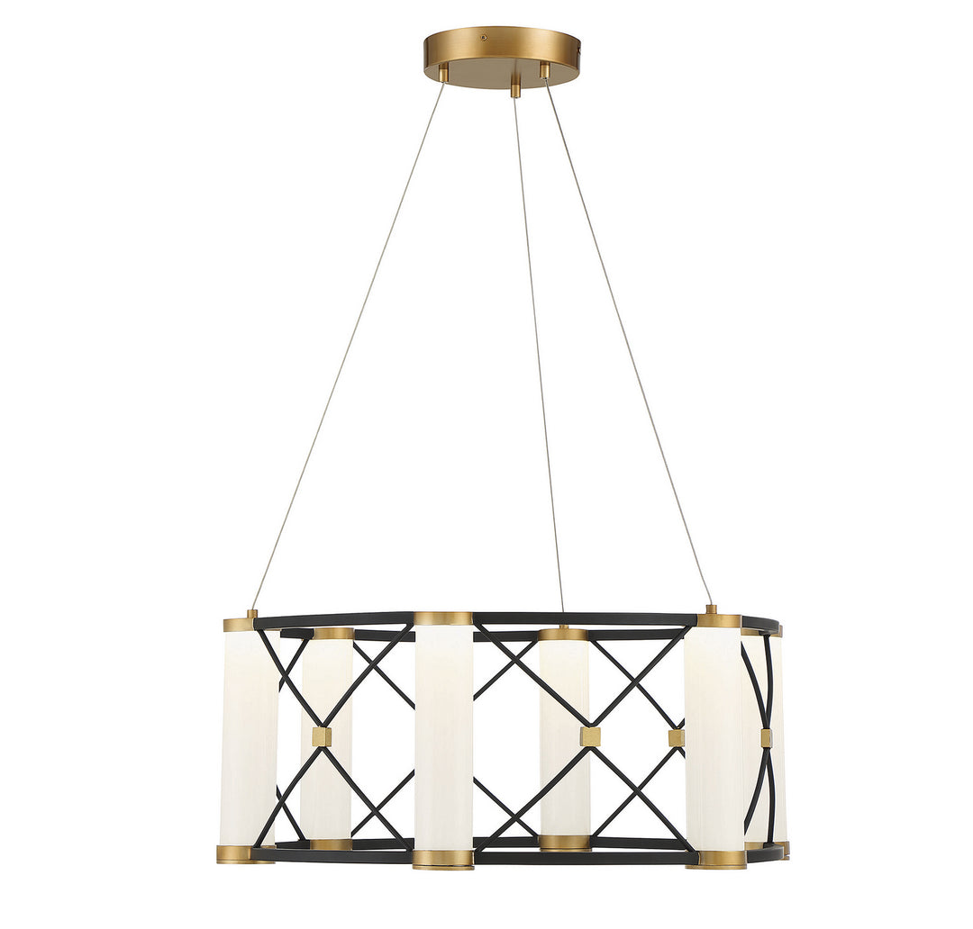 Savoy House Aries 7-1639-6-144 Chandelier Light - Matte Black with Burnished Brass Accents