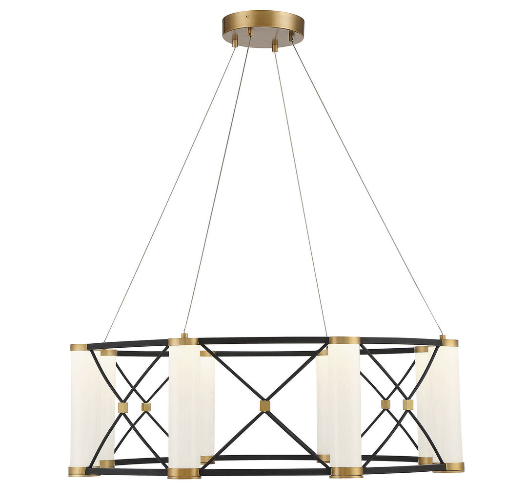 Savoy House Aries 7-1640-8-144 Chandelier Light - Matte Black with Burnished Brass Accents
