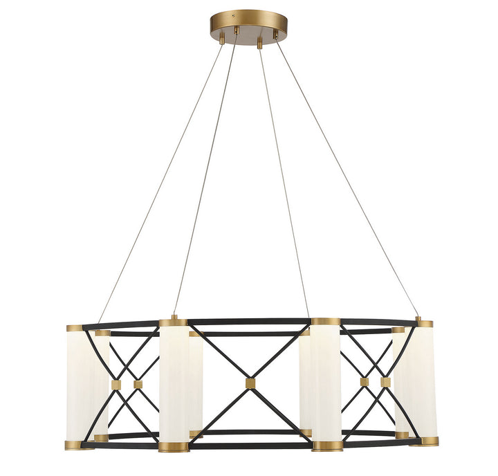 Savoy House Aries 7-1640-8-144 Chandelier Light - Matte Black with Burnished Brass Accents